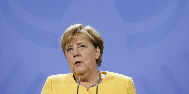 Portrait von Angela Merkel im Kanzleramt