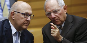 Französischer Finanzminister Michel Sapin und Wolfgang Schäuble