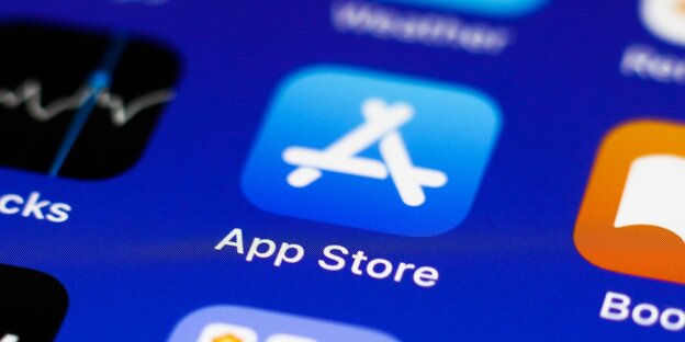 App Store Logo auf blauem Hintergrund