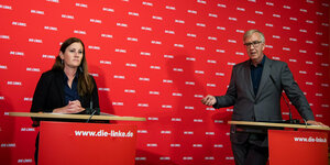 Linken-Spitzenduo Janine Wissler und Dietmar Bartsch.