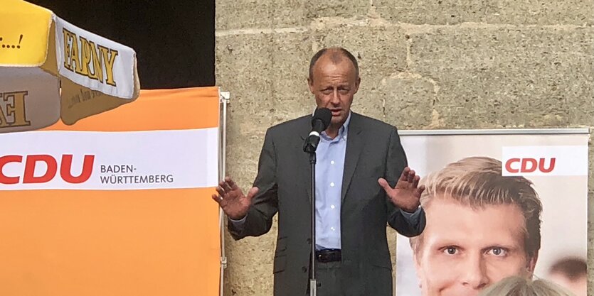 Friedrich Merz bei einer Rede