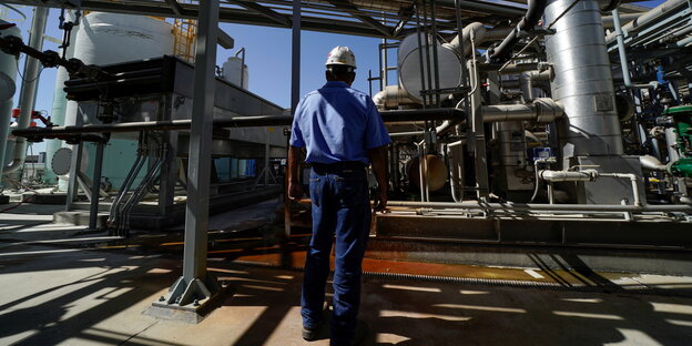 Methan aus Milchviehbetrieben wird in eine Reinigungsanlage geleitet: Calgren-Anlage im kalifornischen Pixley