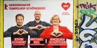 SPD Kanditatinnen formen mit den Händen ein Herzsymbol