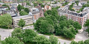 Der Alsenplatz von oben fotografiert.