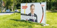 Ein Transparent zur Bundestagswahl 2021 mit Hans-Georg Maaßen.