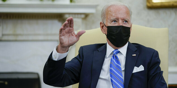 US-Präsident Biden mit Maske. US-Präsident Biden mit Maske.