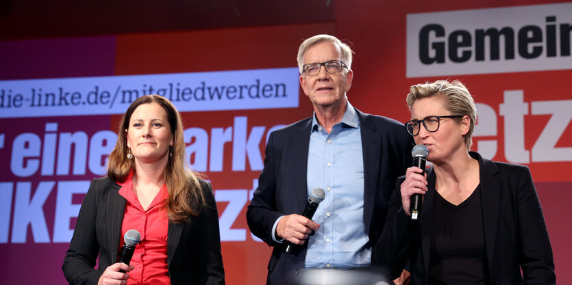 Janine Wissler, Dietmar Bartsch,und Susanne Hennig-Wellsow von Die Linke