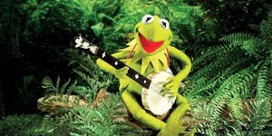 Kermit der Frosch aus der Muppets-Show singt