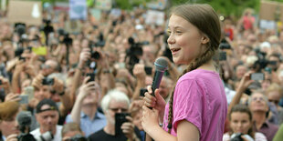 Berlin: Tausende Schüler nehmen 2019 zusammen mit der schwedischen Klima-Aktivistin Greta Thunberg an der Fridays for Future Demonstration teil.