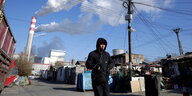 Eisige Temperaturen im Winter in der nordostchinesischen Stadt Harbin