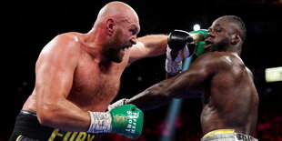 Der Profiboxer Tyson Fury im Kampf gegen Deontay Wilder