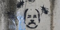 Nicaragua, Managua: Ein Graffiti von Daniel Ortega, Nicaraguas Präsident