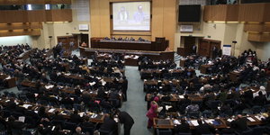 Gefüllter Konferenzsaal in Addis Abeba.