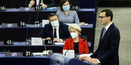 Mateusz Morawiecki spricht vor dem EU Parlament
