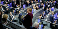 Angela Merkel im Bundestag auf der Ehrentribüne