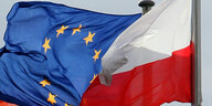 europäische und polnische Fahne