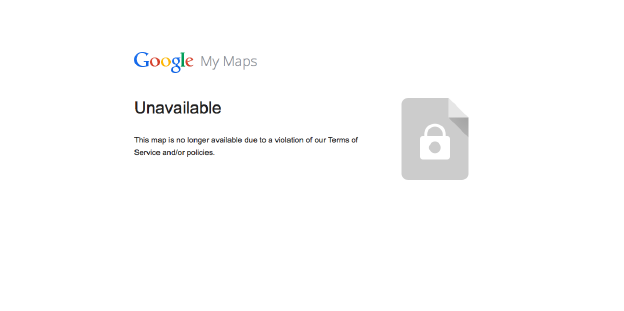 Ein nicht aufrufbare Karte bei Google