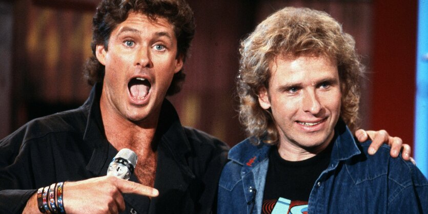 Thomas Gottschalk mit David Hasselhoff .