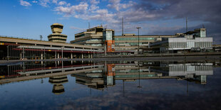 Das Foto zeigt den geschossenen Exflughafen Tegel.