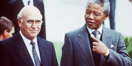 Der weiße de Klerk mit dem Schwarzen Nelson Mandela