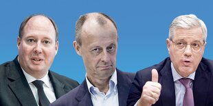 Helge Braun, Friedrich Merz und Norbert Rötten.