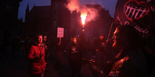 Demonstranten in Amsterdam