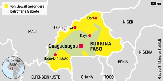 Landkarte von Burkina Faso