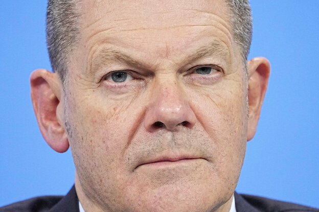 Nahaufnahme von Olaf Scholz. Nahaufnahme von Olaf Scholz.
