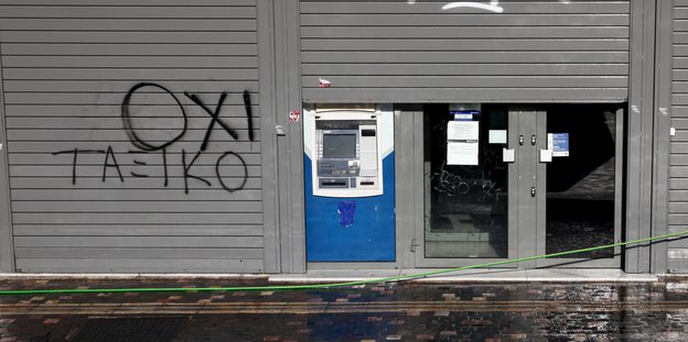 Der Schriftzug "Oxi" neben einem Automaten