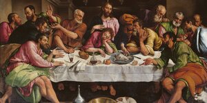 Gemälde des letzten Abendmahls von Jesus, aber nicht das Gemälde von Da Vinci