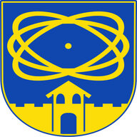Das Wappen von Gundremmingen zeigt ein Atomsymbol Das Wappen von Gundremmingen zeigt ein Atomsymbol