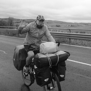Der Weltenbummler Harald Lasch auf dem Fahrrad