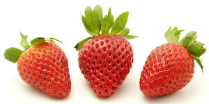 Drei rote Erdbeeren