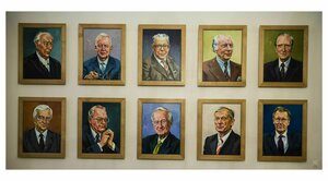 Die Gemälde aller Bundespräsidenten bis Christian Wulff hängen an der Wand