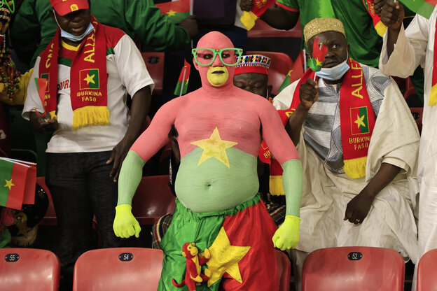 Ein Fan aus Burkina Faso beim Arica Cup