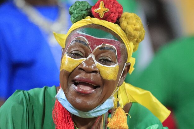 Ein Fan aus Gabun beim Africa Cup