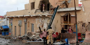 zerbombtes Haus in Mogadischu