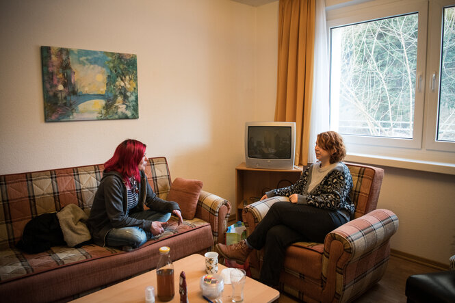 Tina und Valentina Hauser (rechts) in der Habersaathstraße