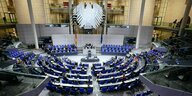 Übersicht des Bundestags während der Debatte