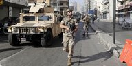 Strassenszen: Militär in Beirut