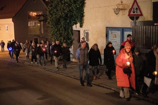 Demonstranten in Murnau