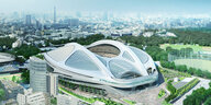 Modell für ein Olympia-Stadion in Tokio.