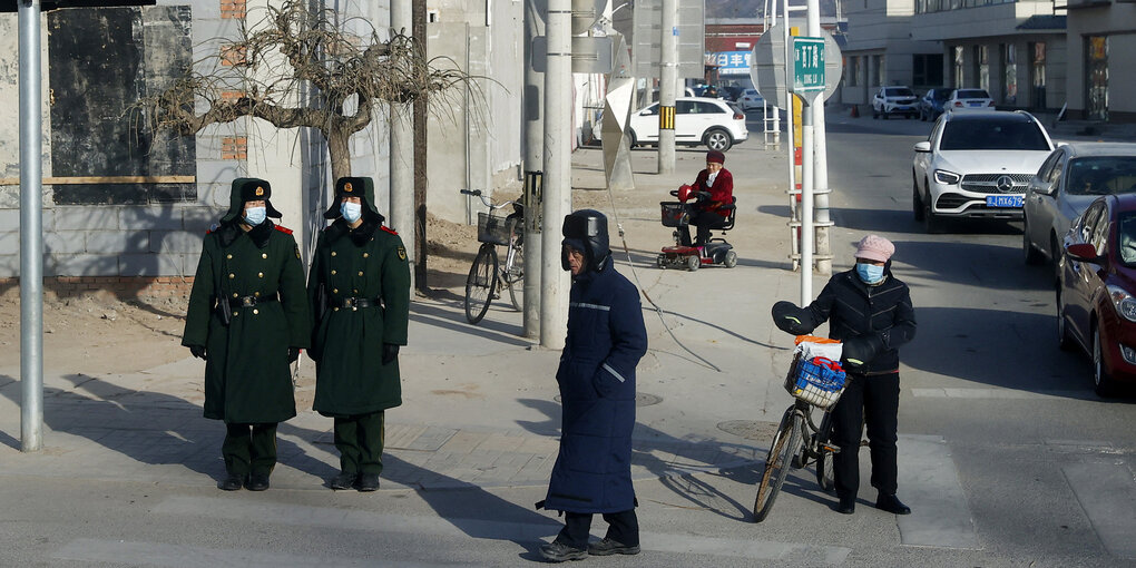 Straßenszene in Yanqing, China