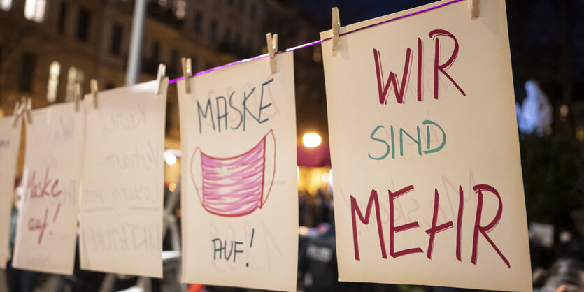 Protest gegen Impfgegner in Prenzlauer Berg