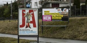 Ja- und Nein-Plakate in der Schweiz