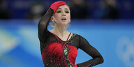 Hat sie, hat sie nicht? Die russische Eiskunstläuferin Kamila Walijewa.