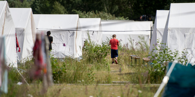 Zelte für Flüchtlinge in Wilhelmsburg