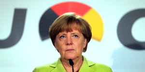 Angela Merkel bei einer Pressekonferenz