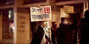 Bei einer Kundgebung gegen Femizide im Januar 2021 in Berlin