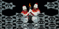 Instrumentalisierung einer Sportlerin: die Uigurin Dinigeer Yilamujiang (l.) entzündet das Feuer.